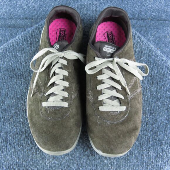 SKECHERS On THE Go‎ City Choco Women Sneaker Shoes Size 8.5 Medium Brown Leather - Picture 3 of 10